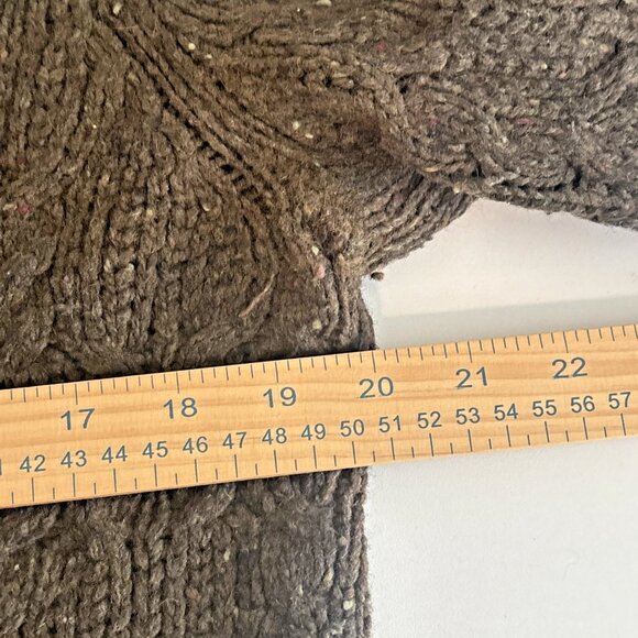 Sarah Spencer Brown V-Neck Lambs Wool Blend Cardigan Women's Size L Button Down - Picture 6 of 9